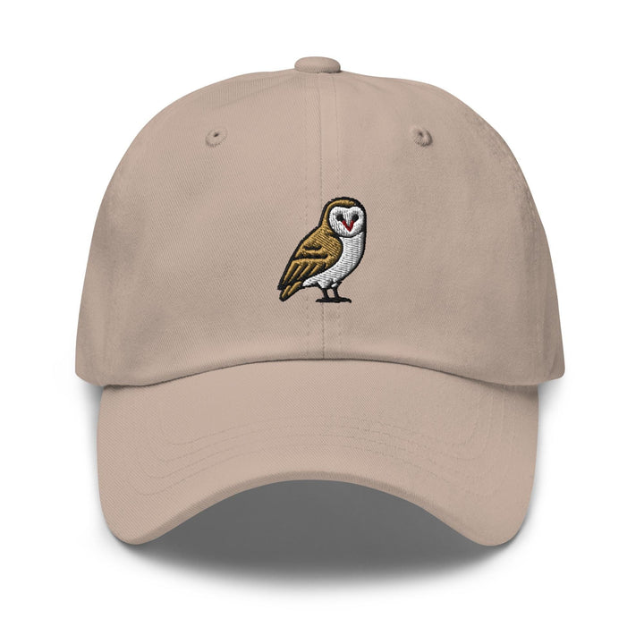 Barn Owl Embroidered Dad Cap: Chino Cotton Twill Adjustable Unisex Hat