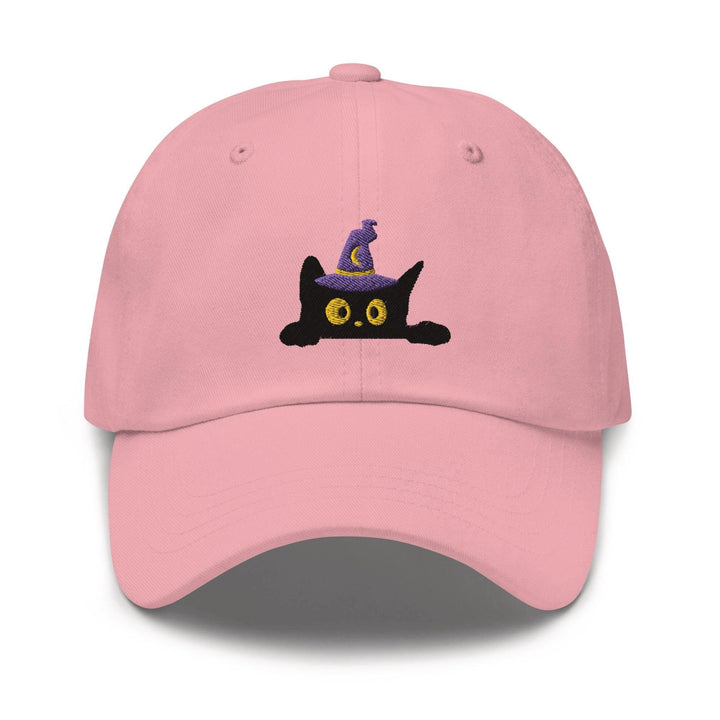 Black Wizard Cat Embroidered Dad Cap: Chino Cotton Twill Adjustable Unisex Hat