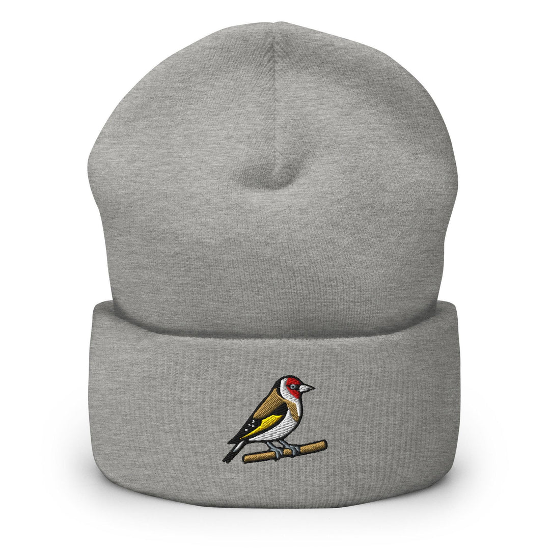 European Goldfinch Embroidered Cuffed Beanie: Cozy Unisex Winter Cap