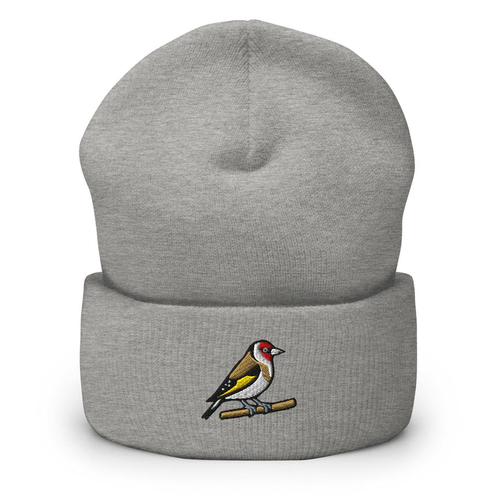 European Goldfinch Embroidered Cuffed Beanie: Cozy Unisex Winter Cap