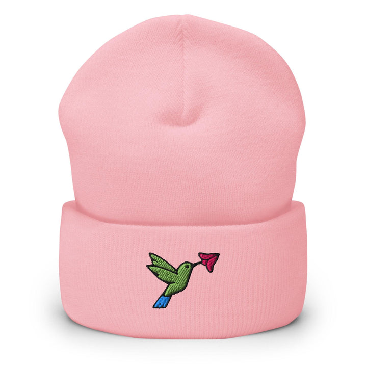 Hummingbird Embroidered Cuffed Beanie: Cozy Unisex Winter Cap
