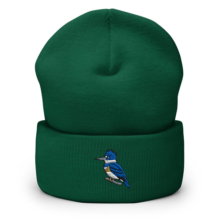 Belted Kingfisher Embroidered Cuffed Beanie: Cozy Unisex Winter Cap