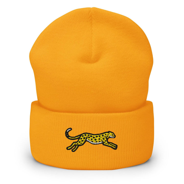 Cheetah Embroidered Cuffed Beanie: Cozy Unisex Winter Cap