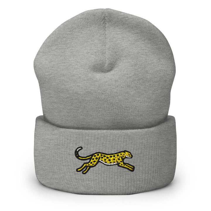 Cheetah Embroidered Cuffed Beanie: Cozy Unisex Winter Cap