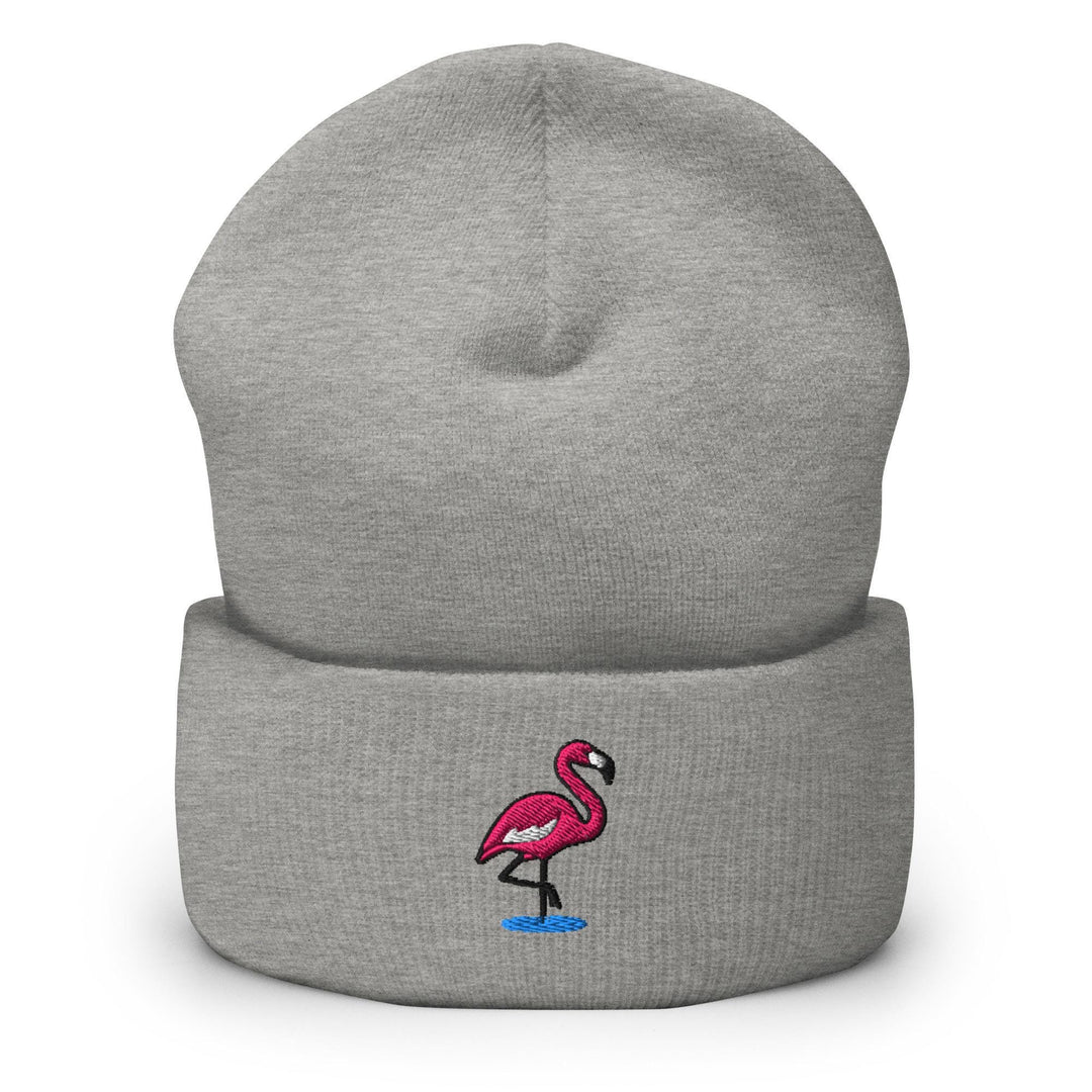 Flamingo in Water Embroidered Cuffed Beanie: Cozy Unisex Winter Cap
