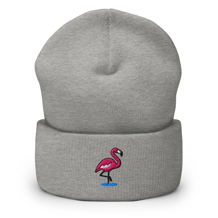 Flamingo in Water Embroidered Cuffed Beanie: Cozy Unisex Winter Cap