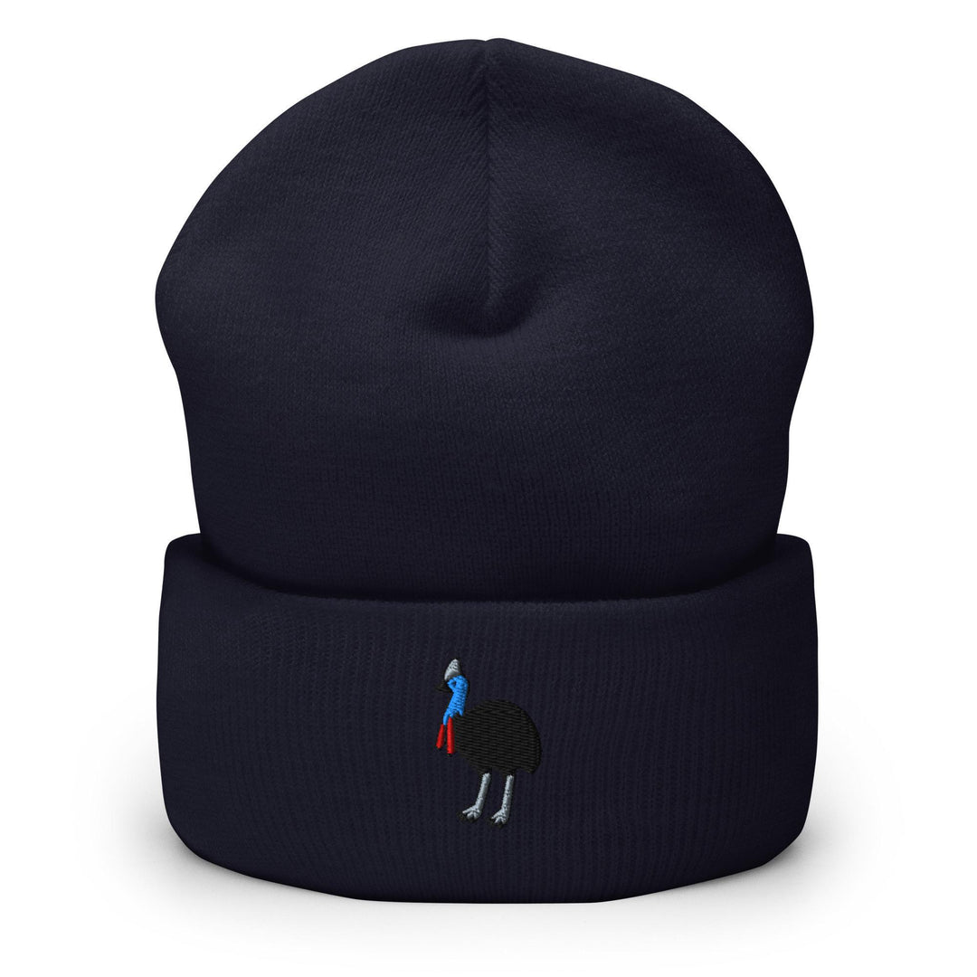 Southern Cassowary Embroidered Cuffed Beanie: Cozy Unisex Winter Cap