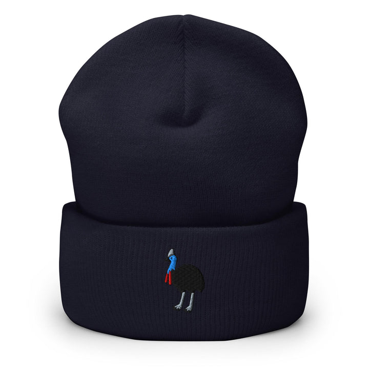Southern Cassowary Embroidered Cuffed Beanie: Cozy Unisex Winter Cap
