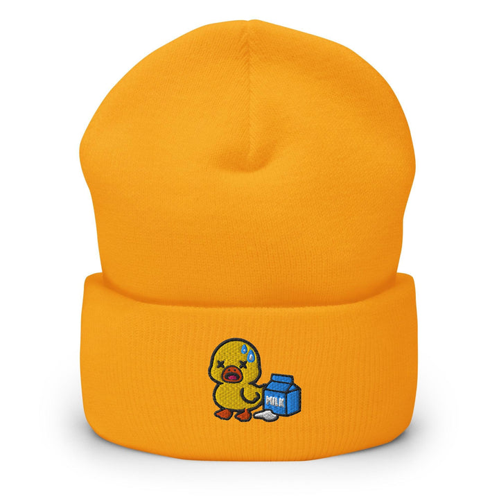 Lactose Intolerant Duck Embroidered Cuffed Beanie: Cozy Unisex Winter Cap