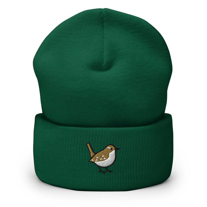 Winter Wren Embroidered Cuffed Beanie: Cozy Unisex Winter Cap