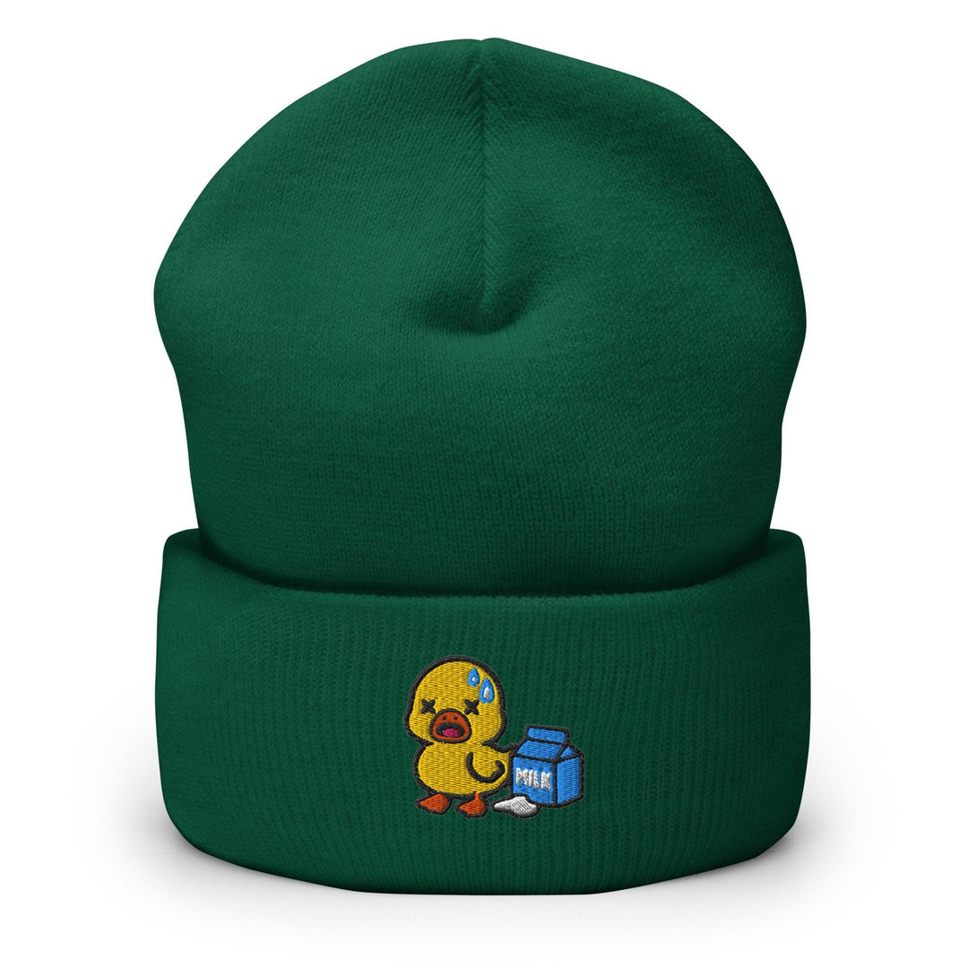 Lactose Intolerant Duck Embroidered Cuffed Beanie: Cozy Unisex Winter Cap