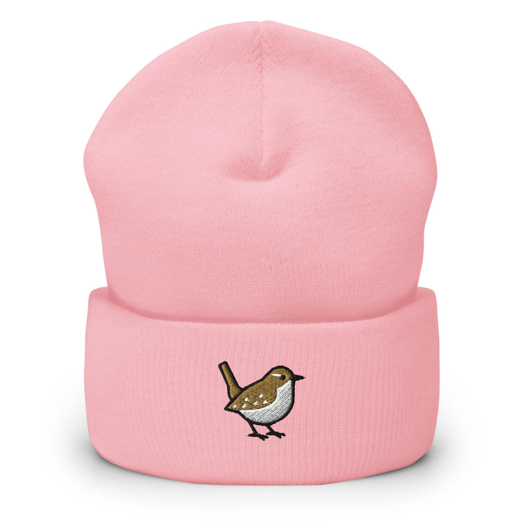 Winter Wren Embroidered Cuffed Beanie: Cozy Unisex Winter Cap