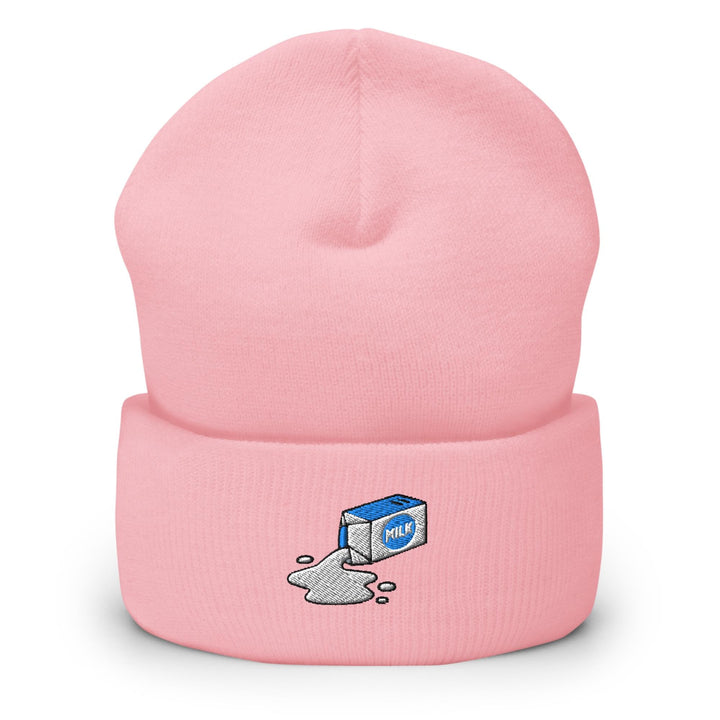 Spilled Milk Carton Embroidered Cuffed Beanie: Cozy Unisex Winter Cap
