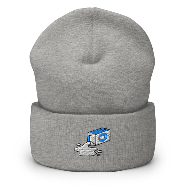Spilled Milk Carton Embroidered Cuffed Beanie: Cozy Unisex Winter Cap