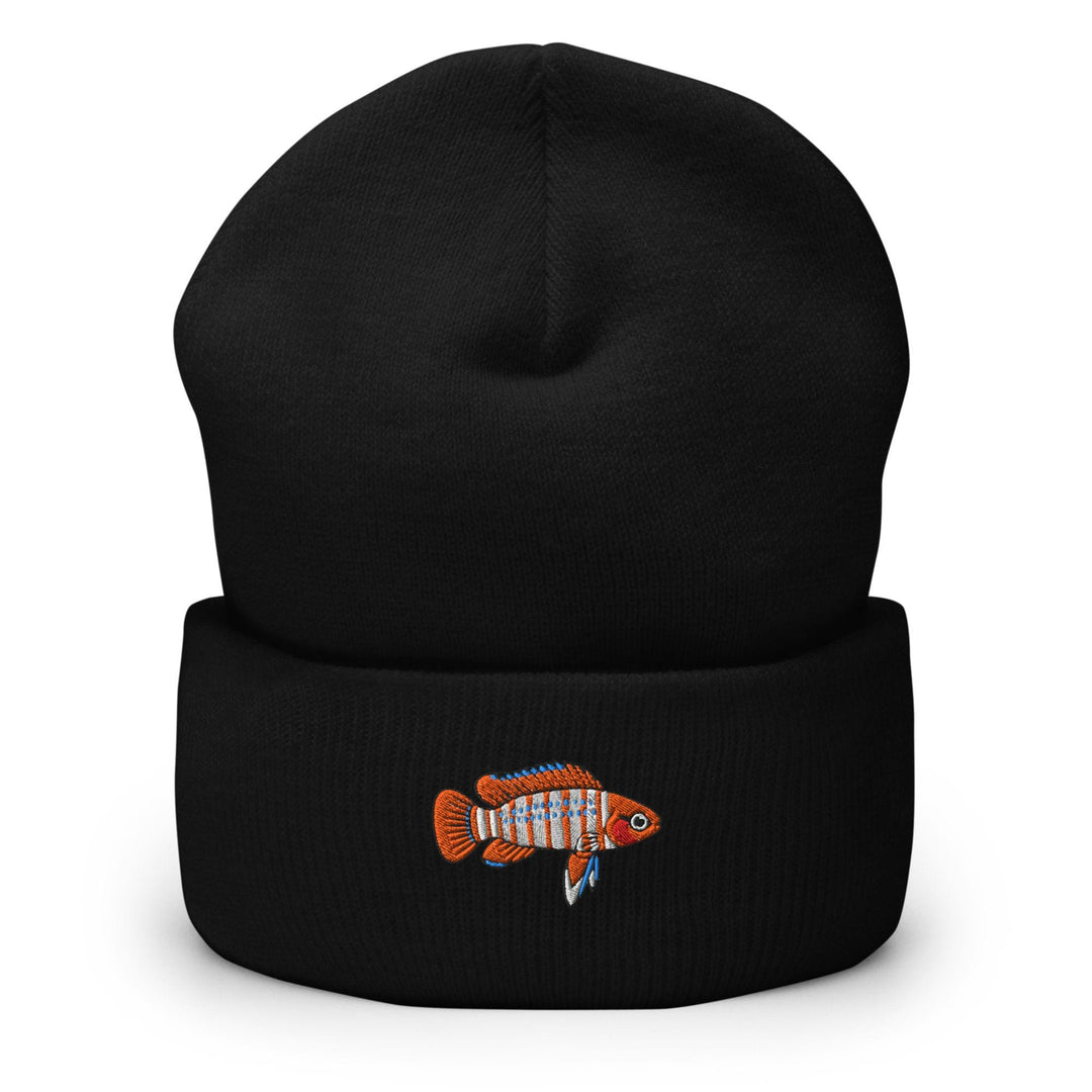 Scarlet Badis Embroidered Cuffed Beanie: Cozy Unisex Winter Cap
