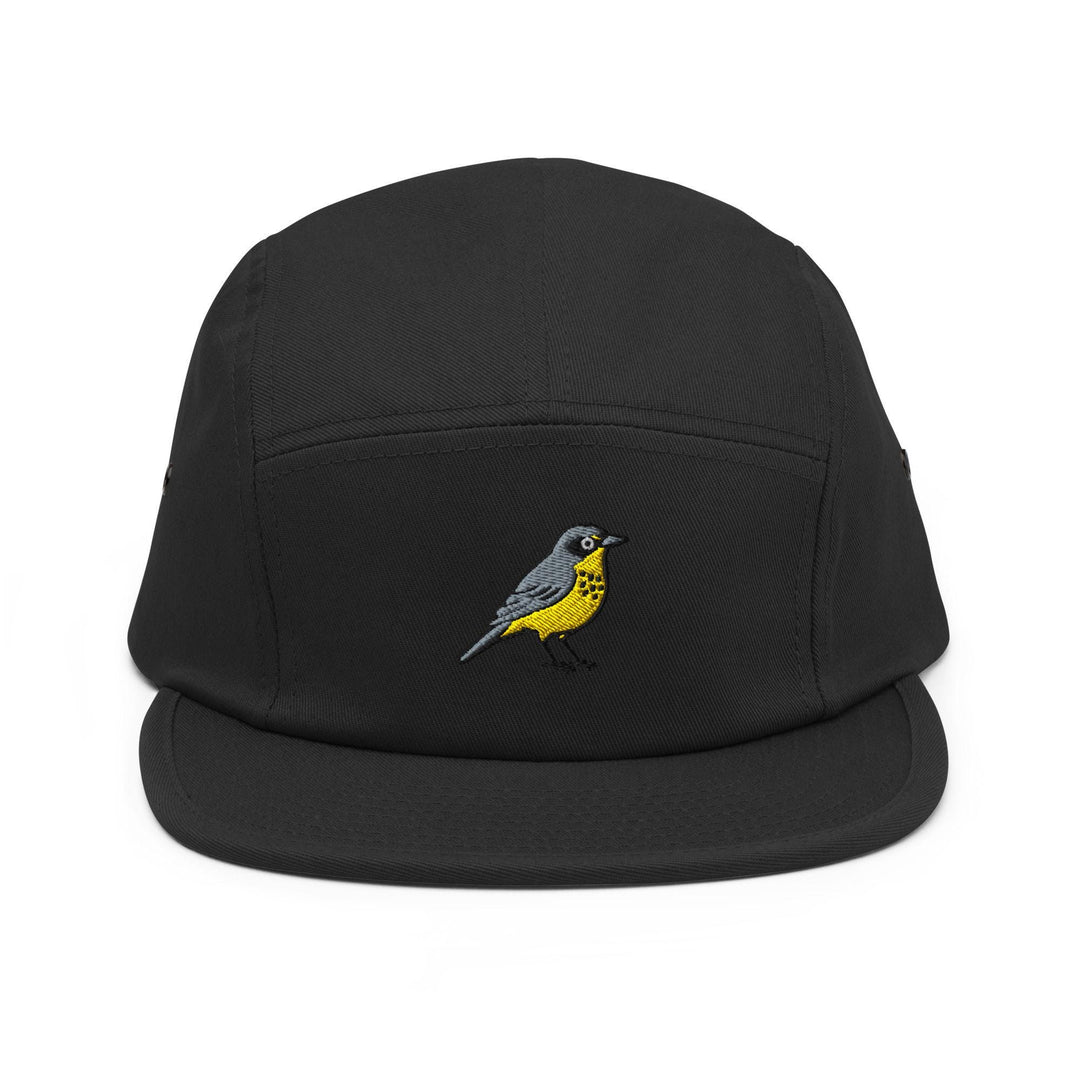 Canada Warbler Embroidered 5‑Panel Cotton Camper Cap: Adjustable Fit