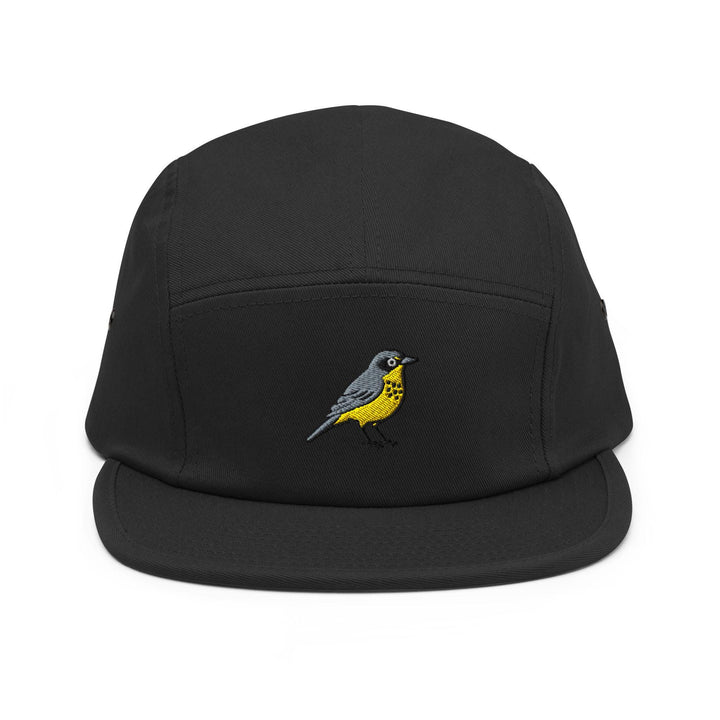 Canada Warbler Embroidered 5‑Panel Cotton Camper Cap: Adjustable Fit