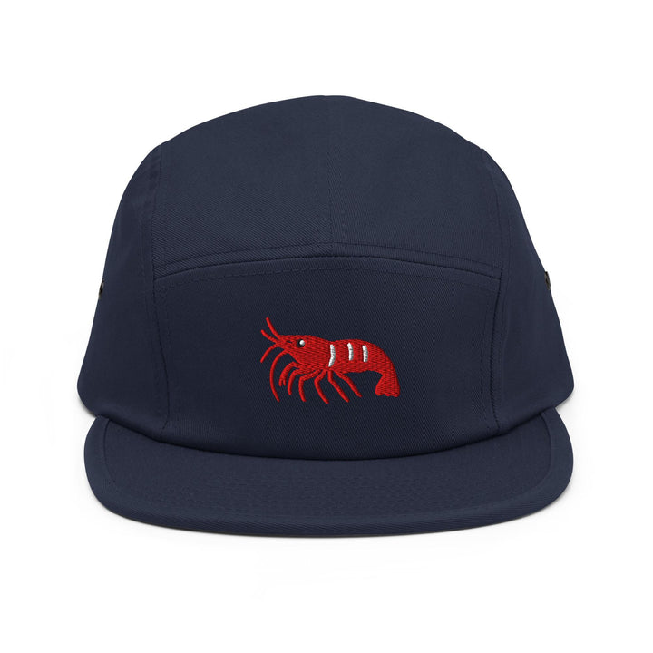 Cherry Shrimp Neocaridina davidi Embroidered 5‑Panel Cotton Camper Cap: Adjustable Fit