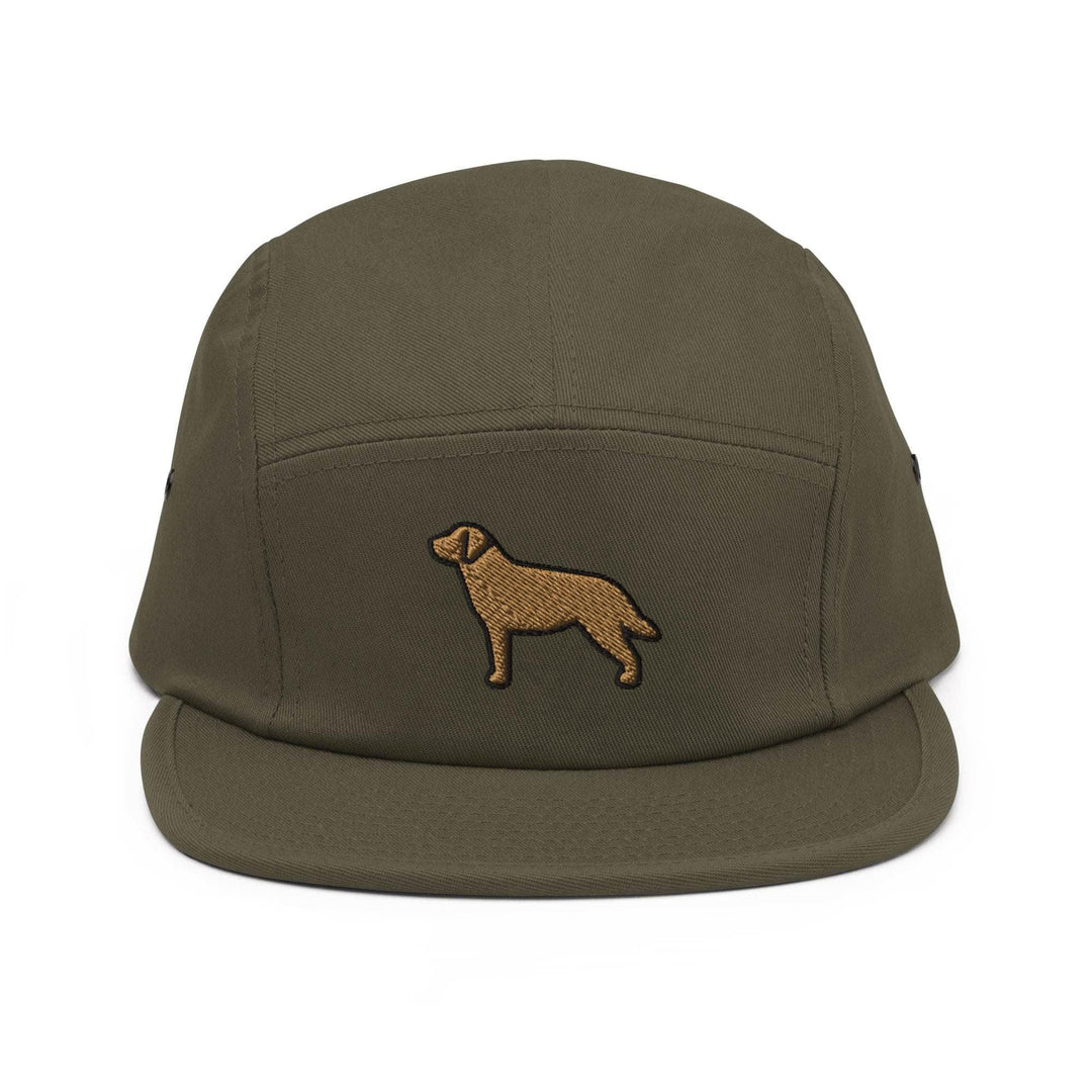 Labrador Retriever Embroidered 5‑Panel Cotton Camper Cap: Adjustable Fit