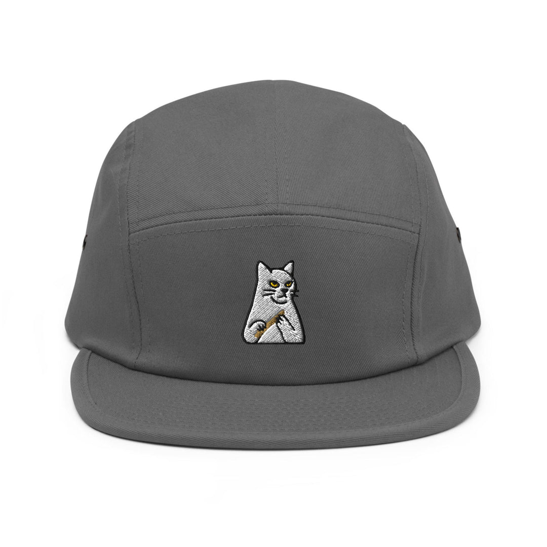 Mr. Pickles Sassy Cat Embroidered 5‑Panel Cotton Camper Cap: Adjustable Fit &amp; Designs