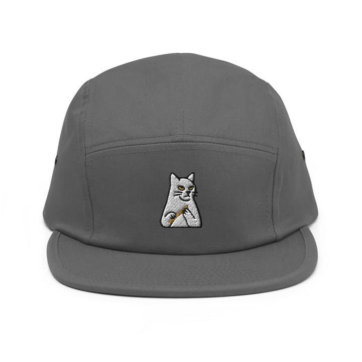 Mr. Pickles Sassy Cat Embroidered 5‑Panel Cotton Camper Cap: Adjustable Fit &amp; Designs