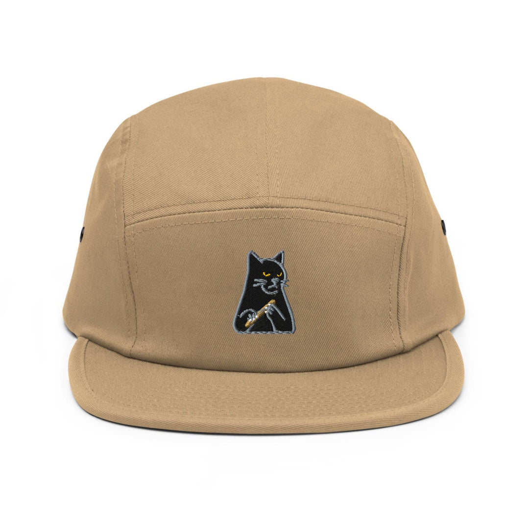 Mr. Pickles Sassy Cat Embroidered 5‑Panel Cotton Camper Cap: Adjustable Fit &amp; Designs