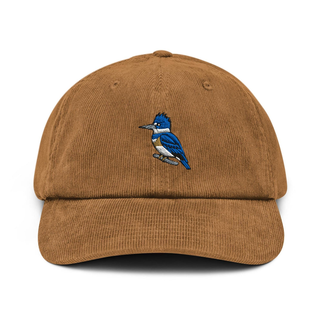 Belted Kingfisher Embroidered Cotton Corduroy Hat: Adjustable Fit
