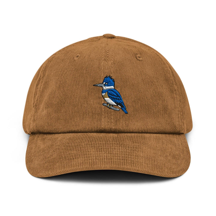 Belted Kingfisher Embroidered Cotton Corduroy Hat: Adjustable Fit