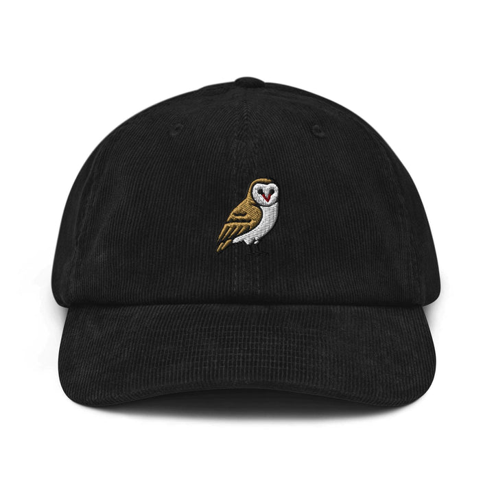 Barn Owl Embroidered Cotton Corduroy Hat: Adjustable Fit