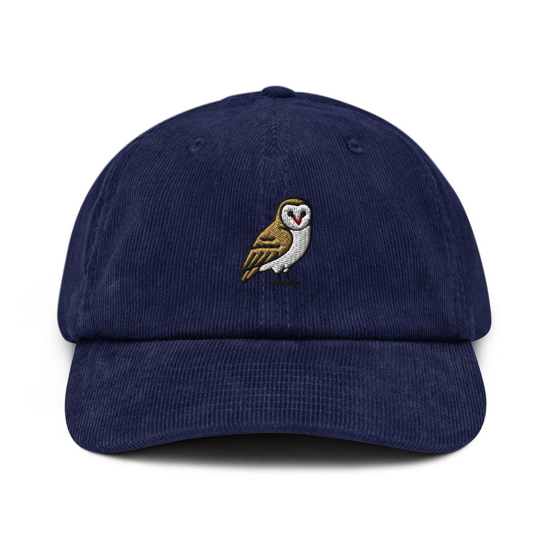 Barn Owl Embroidered Cotton Corduroy Hat: Adjustable Fit