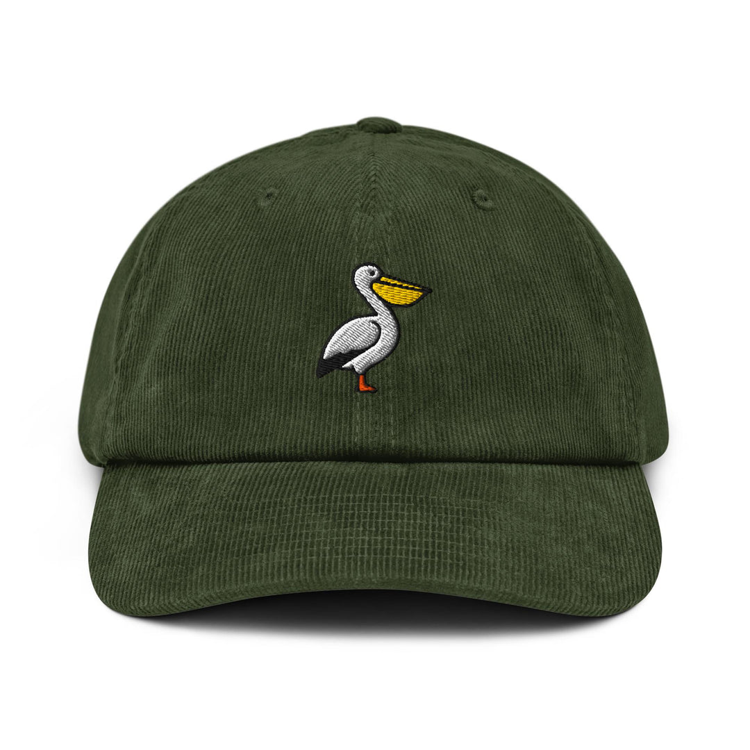 Pelican Embroidered Cotton Corduroy Hat: Adjustable Fit