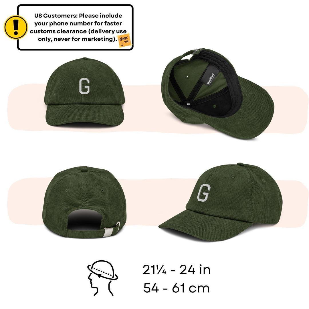 Labrador Retriever Embroidered Cotton Corduroy Hat: Adjustable Fit
