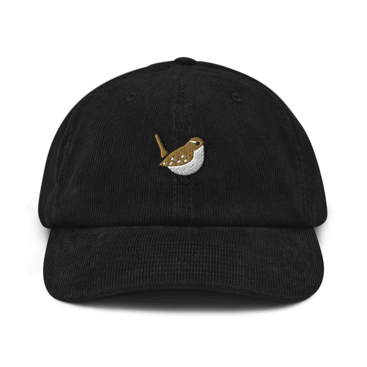 Winter Wren Embroidered Cotton Corduroy Hat: Adjustable Fit