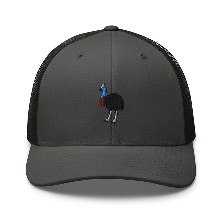 Southern Cassowary Embroidered Trucker Hat: Structured Retro Cap with Mesh Back
