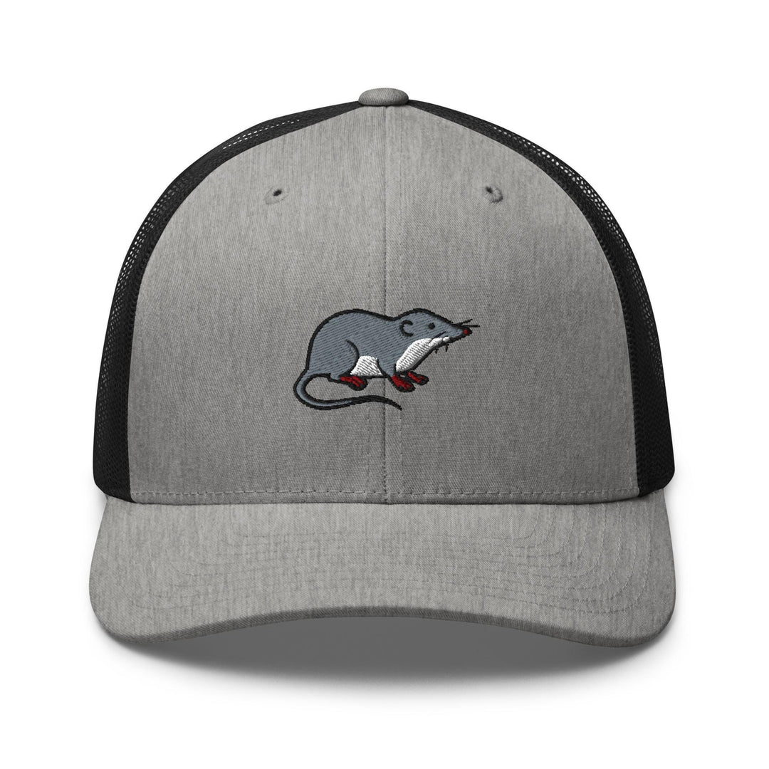American Water Shrew (Sorex palustris) Embroidered Trucker Hat: Structured Retro Cap with Mesh Back