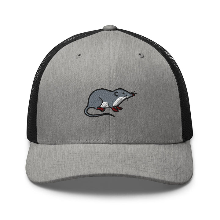 American Water Shrew (Sorex palustris) Embroidered Trucker Hat: Structured Retro Cap with Mesh Back
