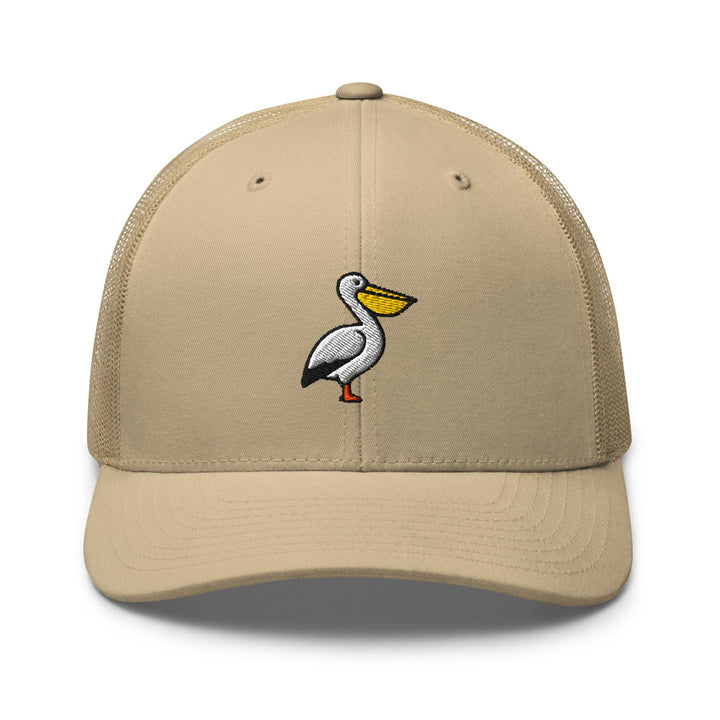 Pelican Embroidered Trucker Hat: Structured Retro Cap with Mesh Back