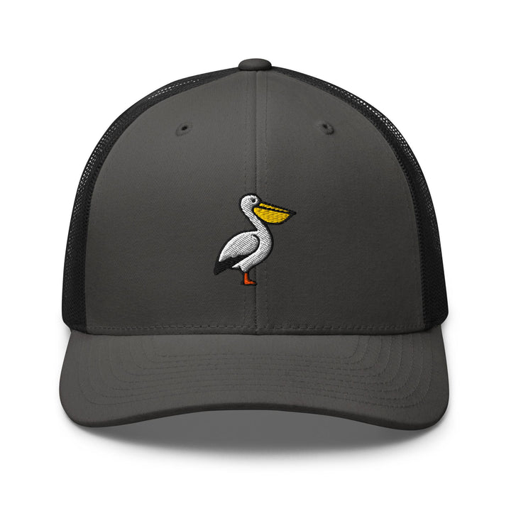 Pelican Embroidered Trucker Hat: Structured Retro Cap with Mesh Back