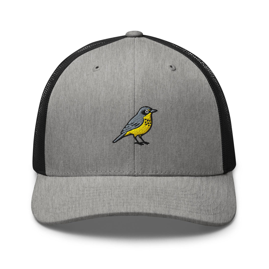Canada Warbler Embroidered Trucker Hat: Structured Retro Cap with Mesh Back