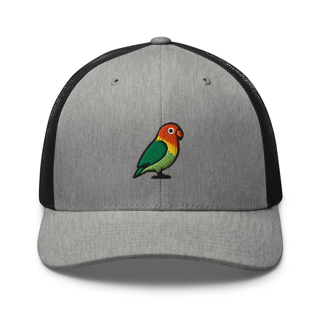 Lovebird Embroidered Trucker Hat: Structured Retro Cap with Mesh Back