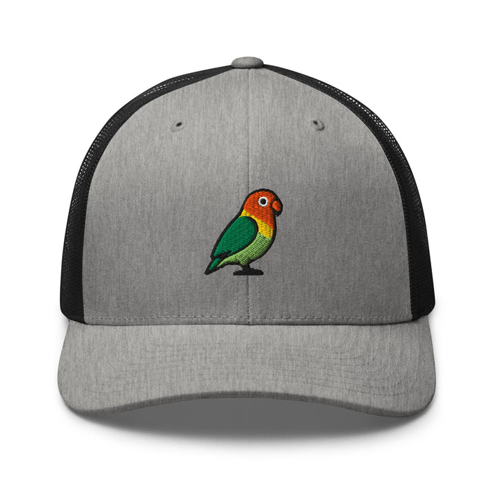 Lovebird Embroidered Trucker Hat: Structured Retro Cap with Mesh Back