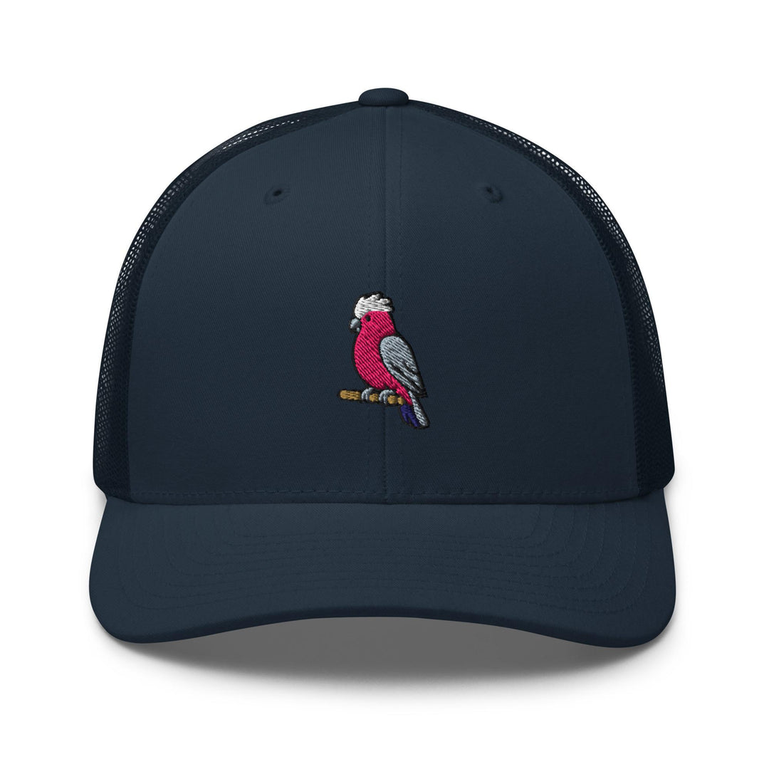 Galah Embroidered Trucker Hat: Structured Retro Cap with Mesh Back