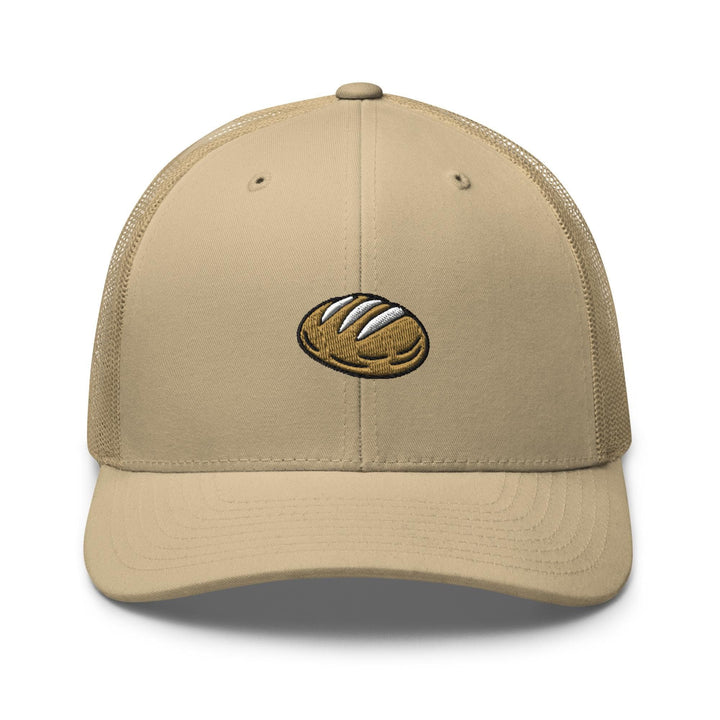 Sourdough Bread Embroidered Trucker Hat: Structured Retro Cap with Mesh Back