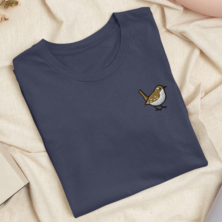Winter Wren Embroidered T-Shirt: Lightweight Cotton, Unisex Fit