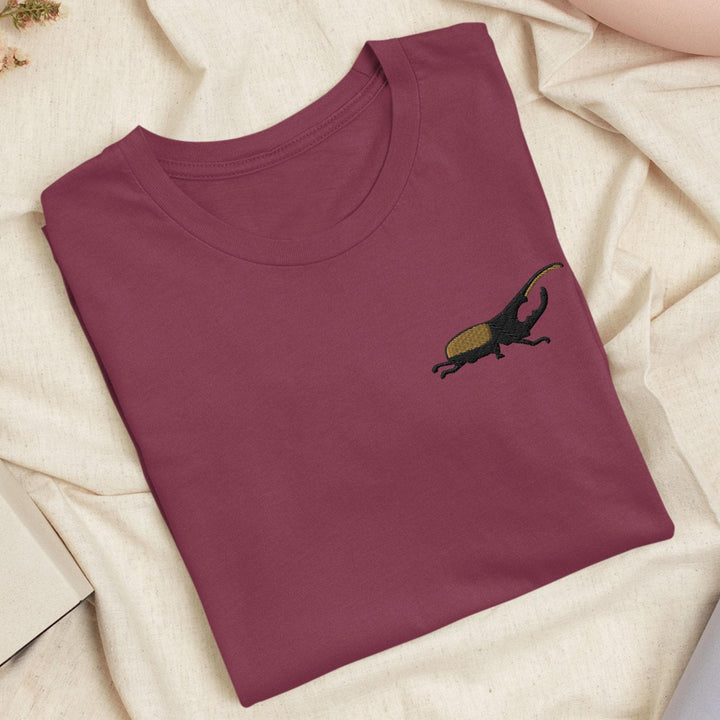 Hercules Beetle Embroidered T-Shirt: Lightweight Cotton, Unisex Fit