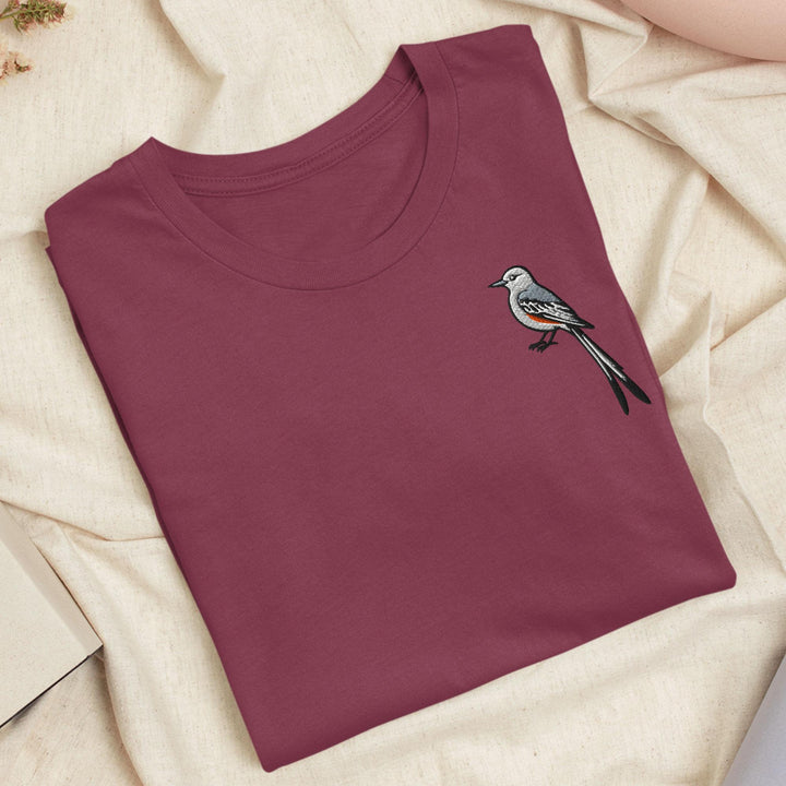 Oklahoma Scissortail Embroidered T-Shirt: Lightweight Cotton, Unisex Fit