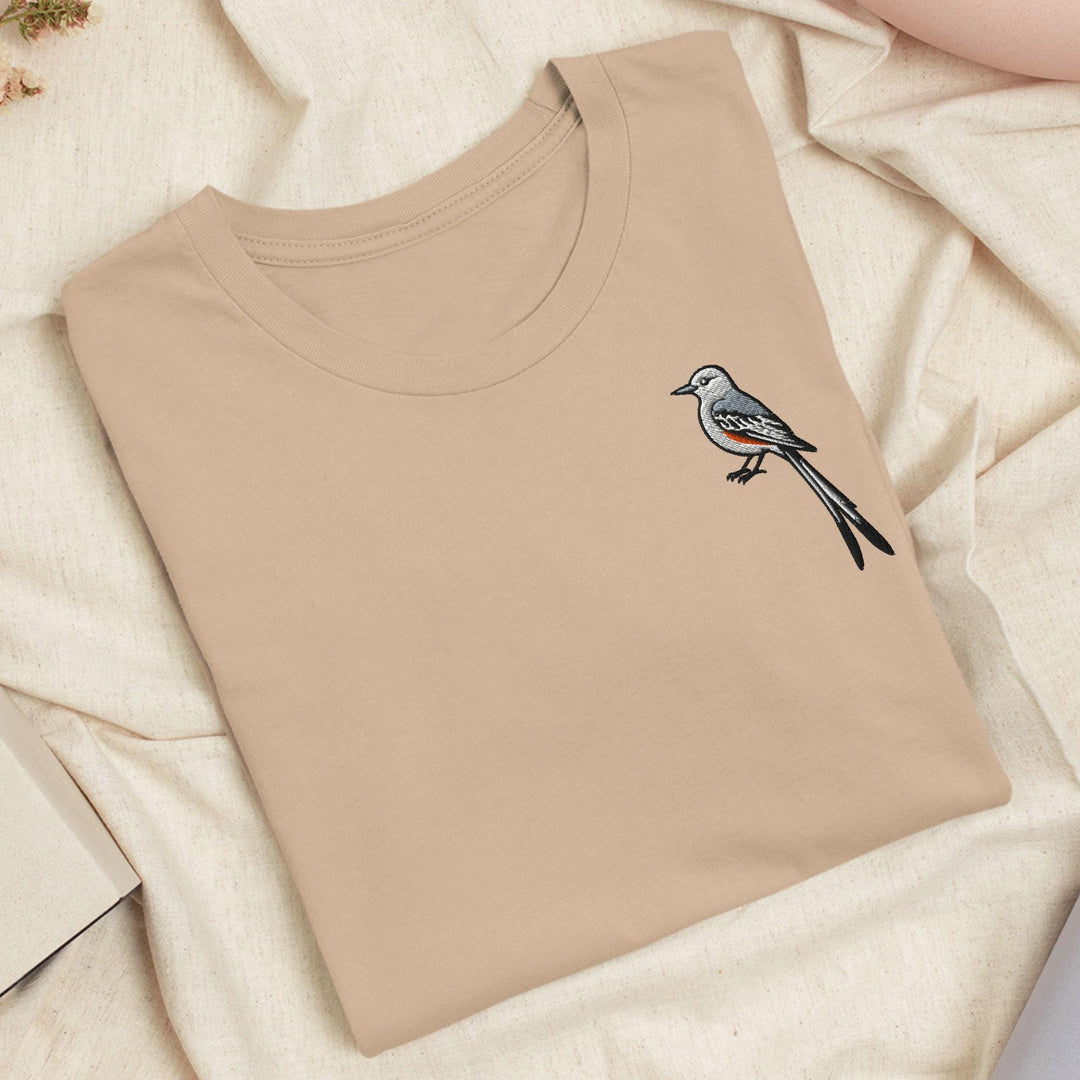 Oklahoma Scissortail Embroidered T-Shirt: Lightweight Cotton, Unisex Fit