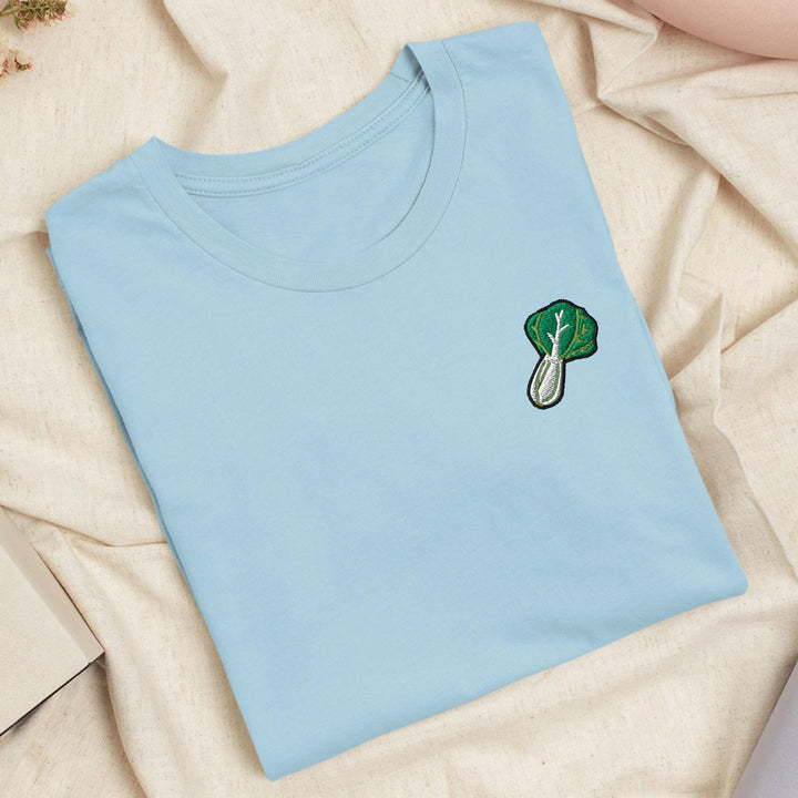 Bok Choi Embroidered T-Shirt: Lightweight Cotton, Unisex Fit