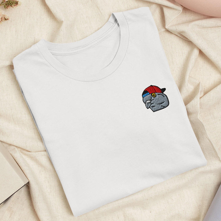 Scumbag Pigeon Embroidered T-Shirt: Lightweight Cotton, Unisex Fit