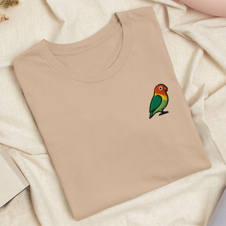 Lovebird Embroidered T-Shirt: Lightweight Cotton, Unisex Fit